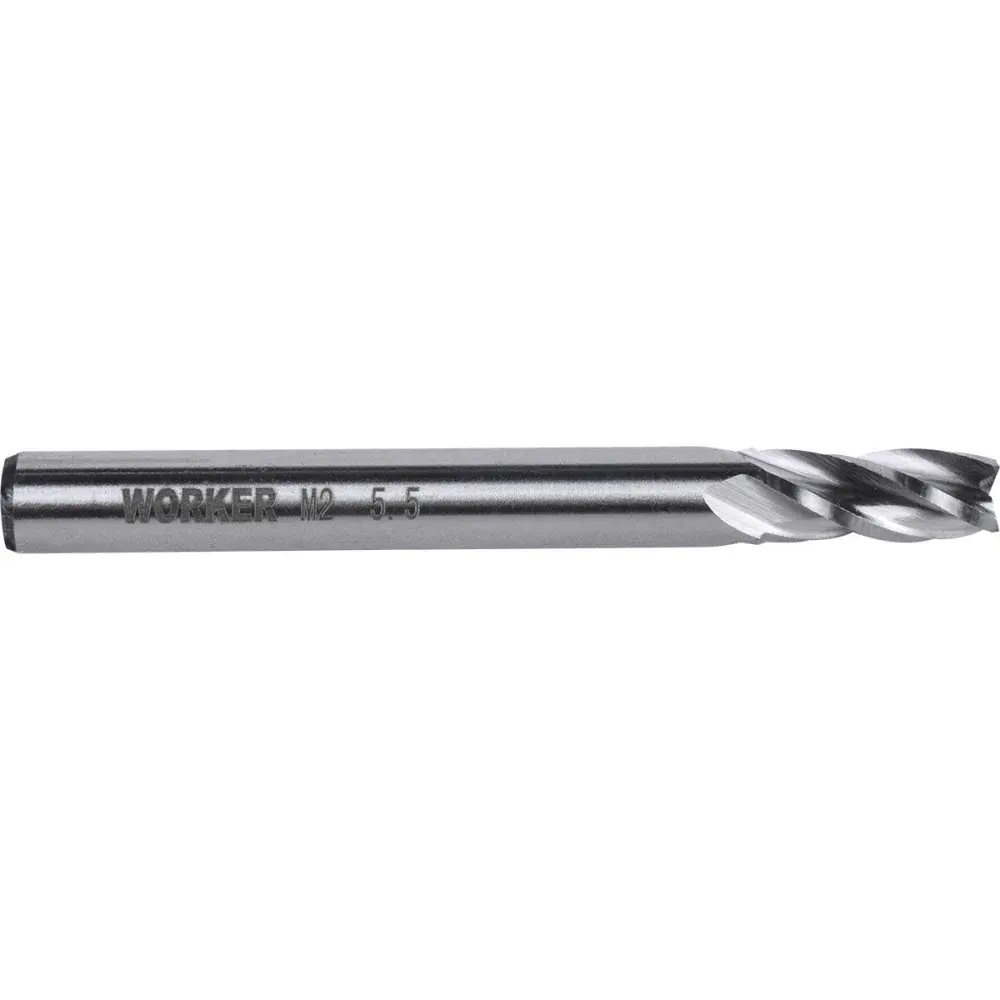 Fresa de topo reto aço rápido 5,5MM haste 6MM Worker — fotografia de referência