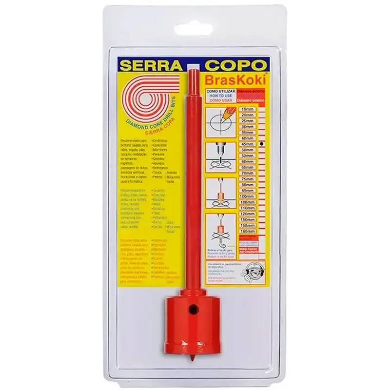 Serra copo diamantado 45MM cano 1.1/4 pol 250900045 Braskoki — fotografia 5