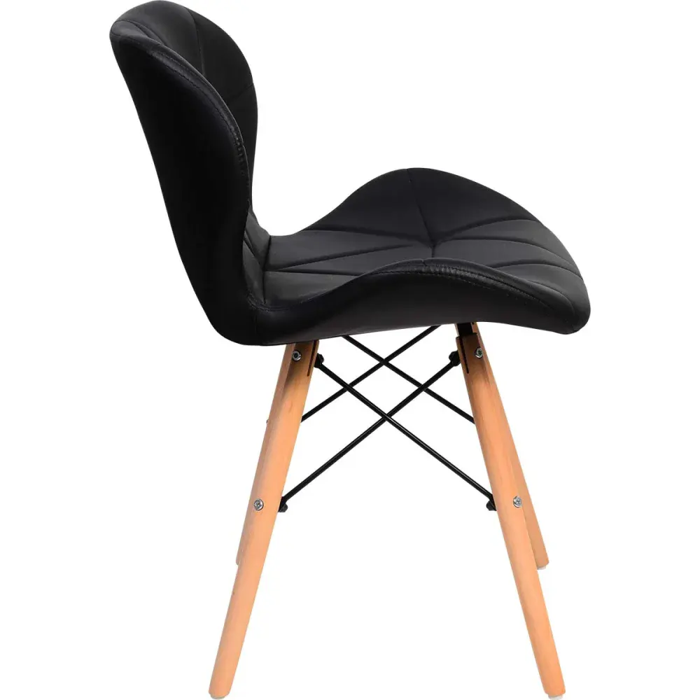 Cadeira eiffel estofada 110KG preta Kala — fotografia 4