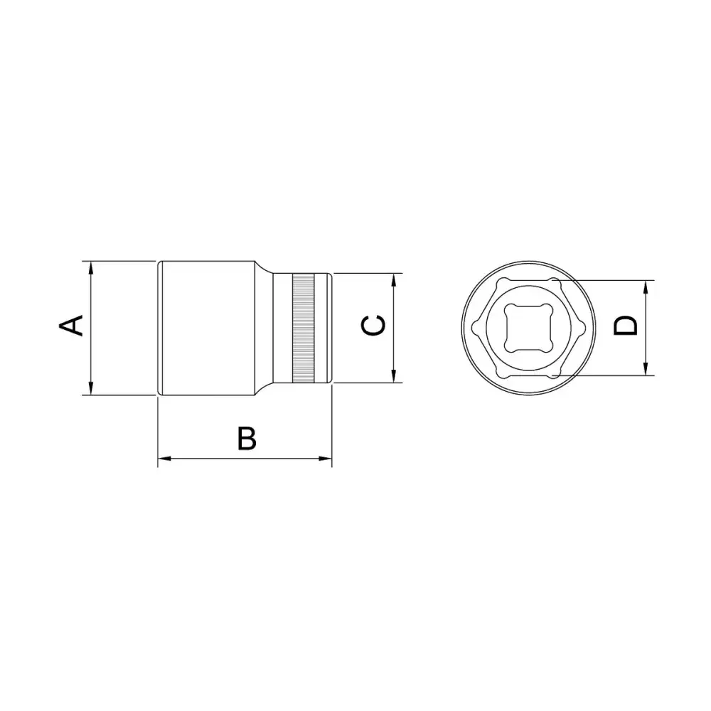 Soquete sextavado em aço cromo vanádio 12 mm - encaixe 1/2" tramontina 43603112 Importado — fotografia 6