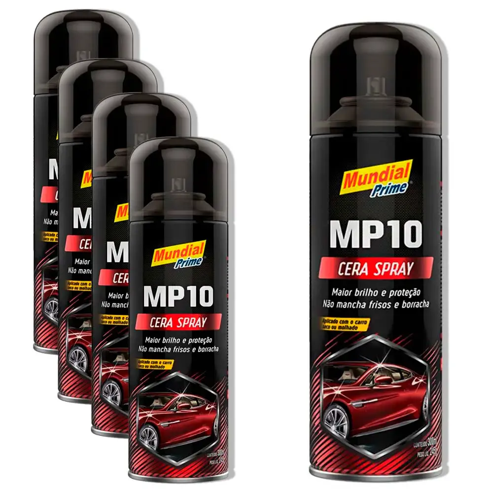 Cera Automotiva em Spray 300 ml MP10 5 Unidades Mundial Prime