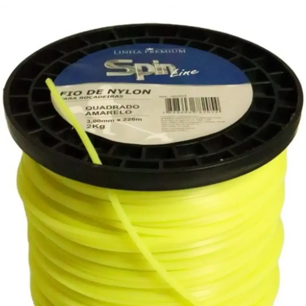 Fio de Nylon 3,0 mm Quadrado para Roçadeira Bobina 2 KG 226 Metros Amarelo VULCAN — fotografia 3