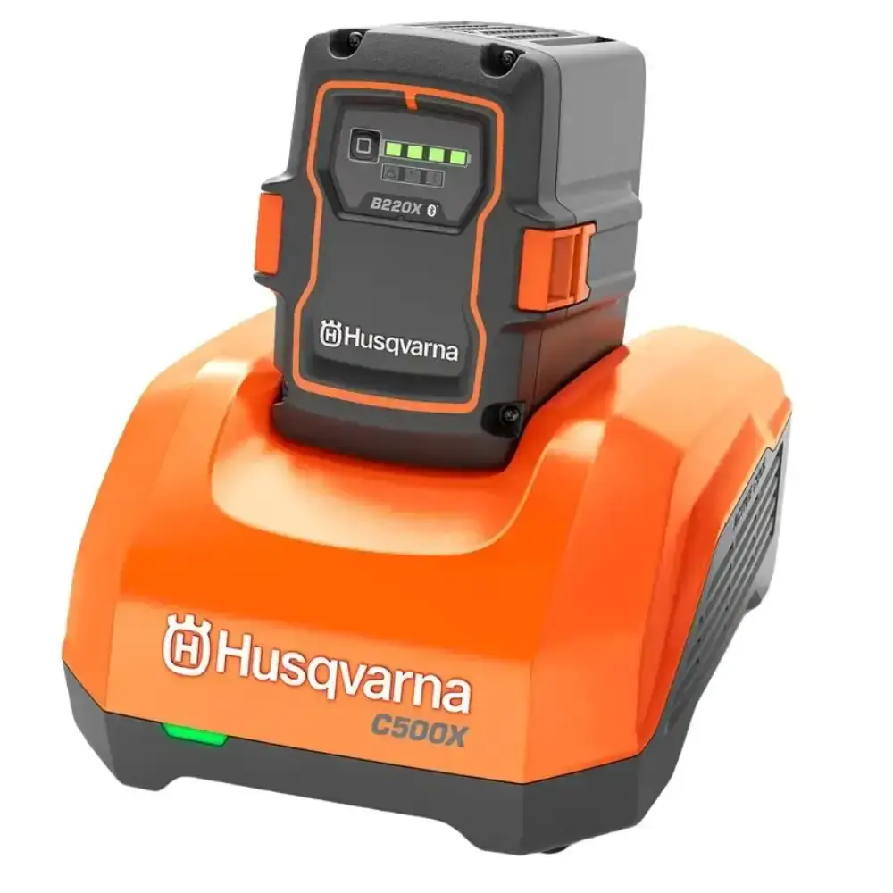 Aparador de grama 36V carregador rápido 40-C500X e bateria B220X Husqvarna — fotografia 5