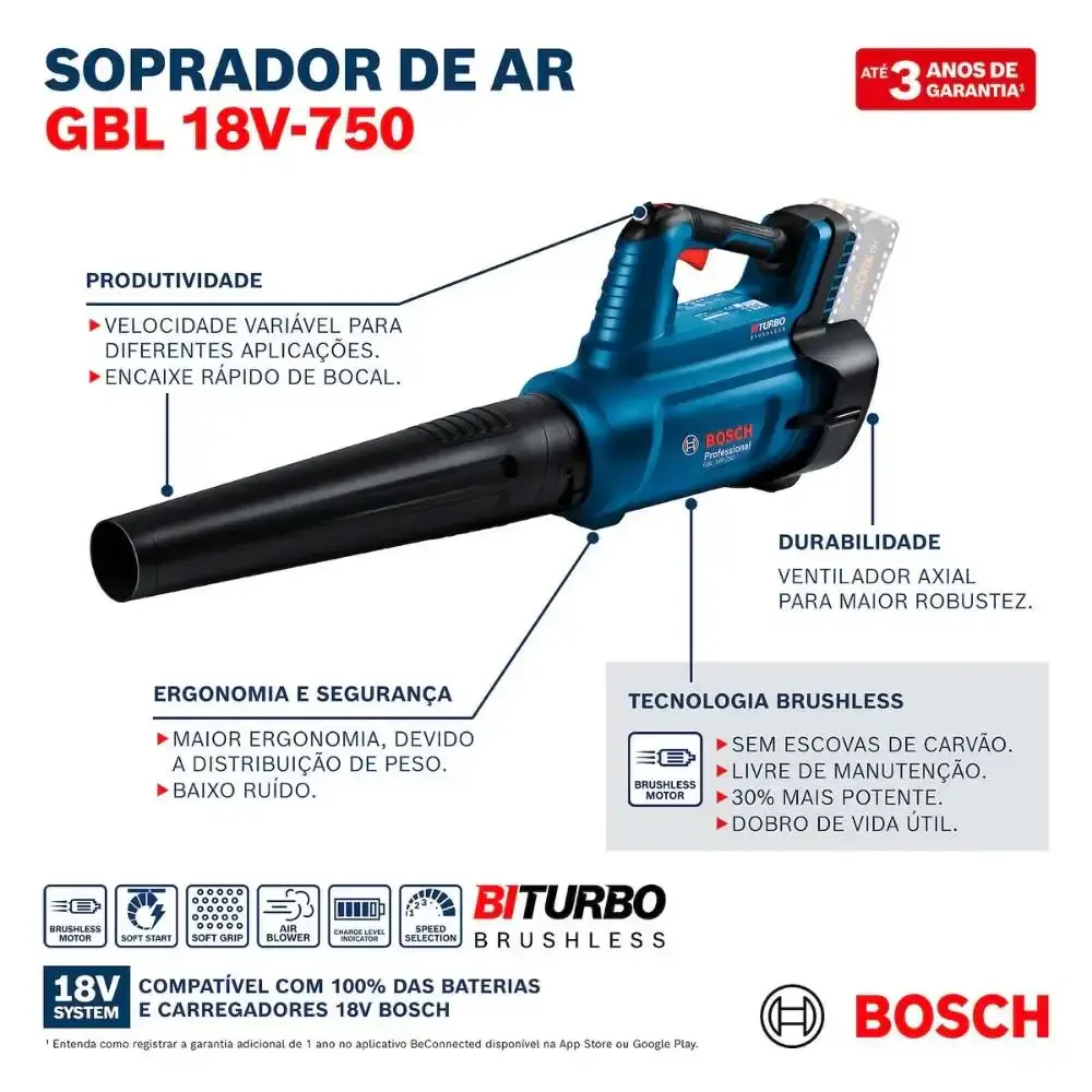 Roçadeira GRF 18V-23 com soprador de ar e bateria 18V 4,0AH carregador bivolt Bosch — fotografia 9