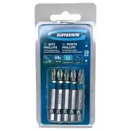 Bits phillips 1/4 x 1/4 POL 50MM com 5 peças 15242 Gross — fotografia 2