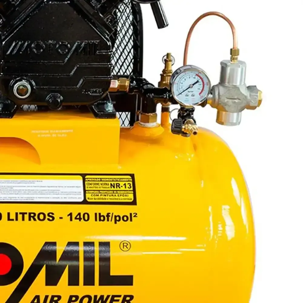 Compressor de ar 10 pés 100 litros motomil com motor gasolina 7HP HP 4T partida manual TE70X Toyama — fotografia 5