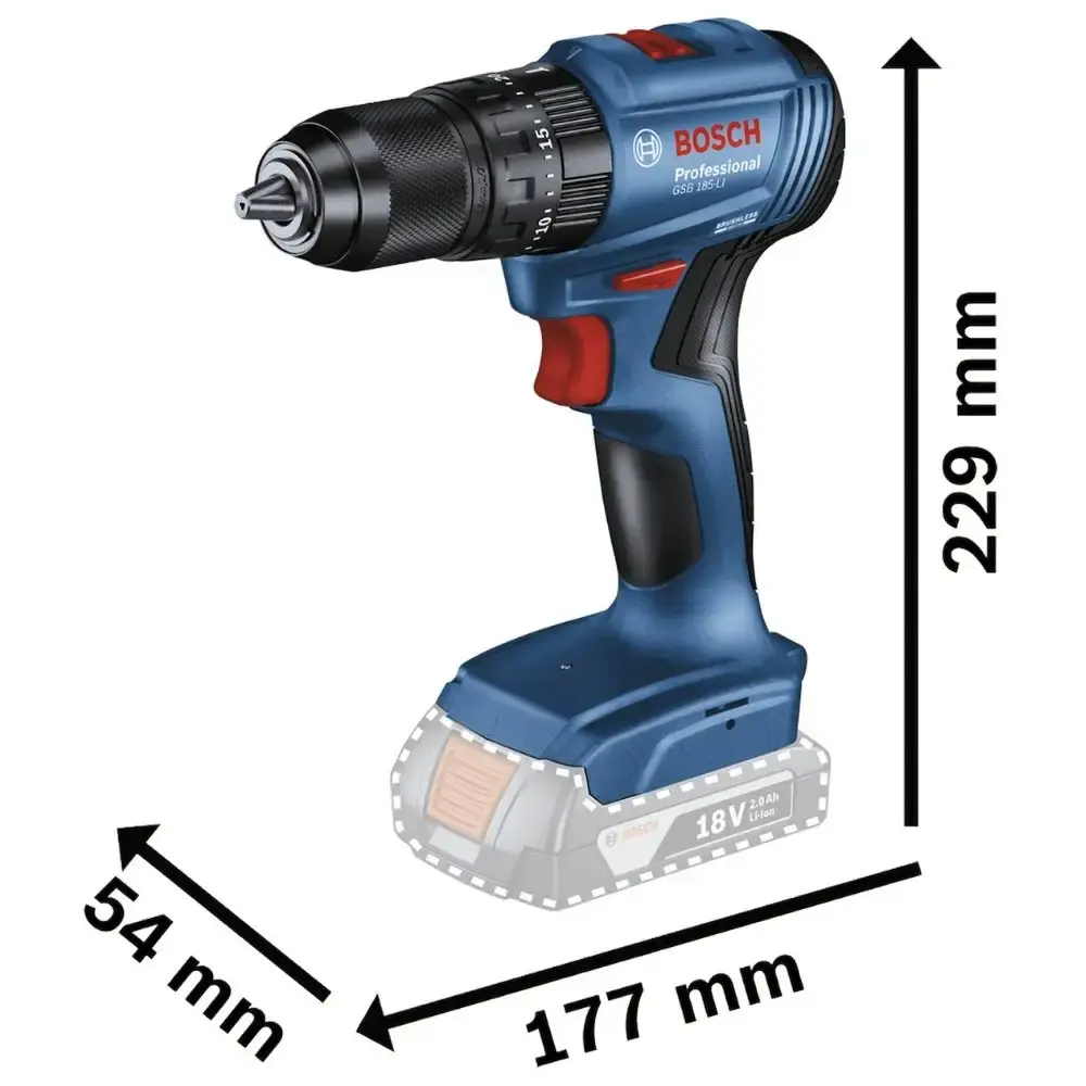 Parafusadeira de impacto 18V 65NM brushless com 2 baterias 4,0 ah e carregador bivolt Bosch — fotografia 5