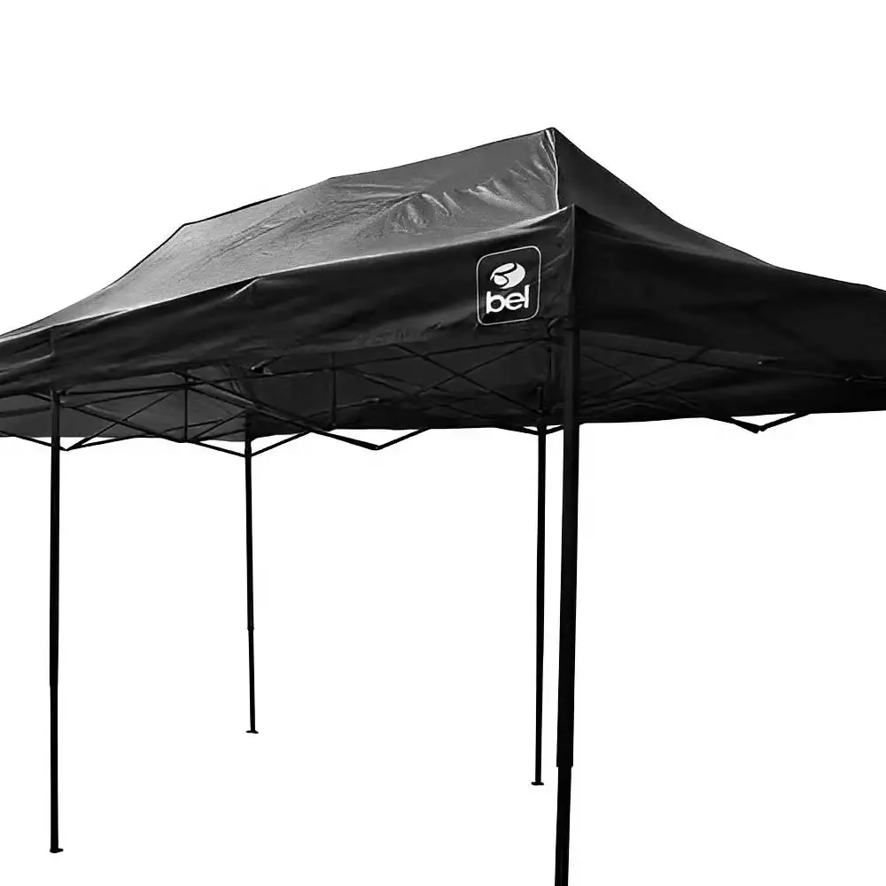 Tenda gazebo 3 x 6 metros dobrável pagoda preta articulada 334607 BEL — fotografia 5