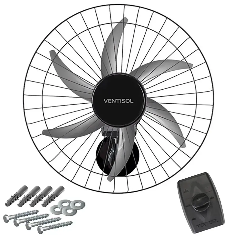 Ventilador parede oscilante 50 cm 6 pás bivolt 200W Ventisol