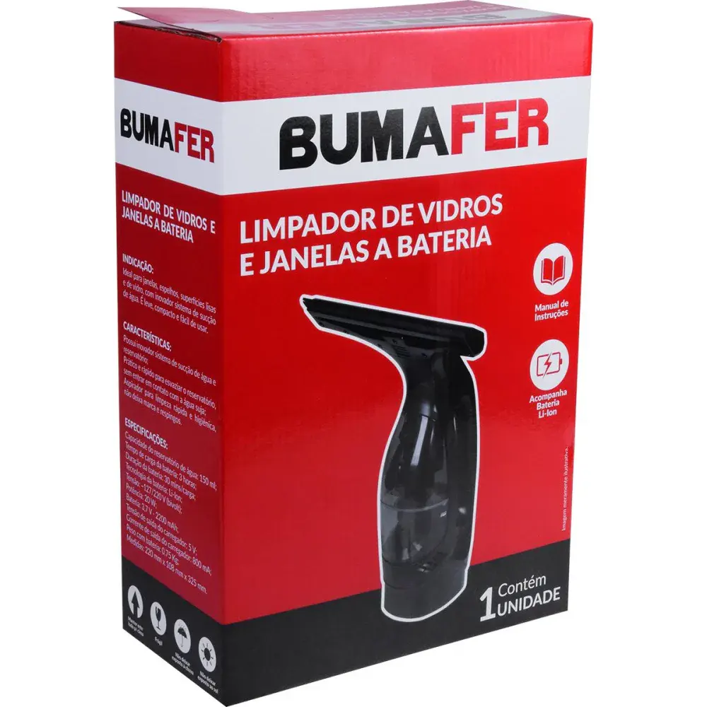 Limpador de vidros à bateria 20W 150ML 3,7V biv Bumafer — fotografia 7