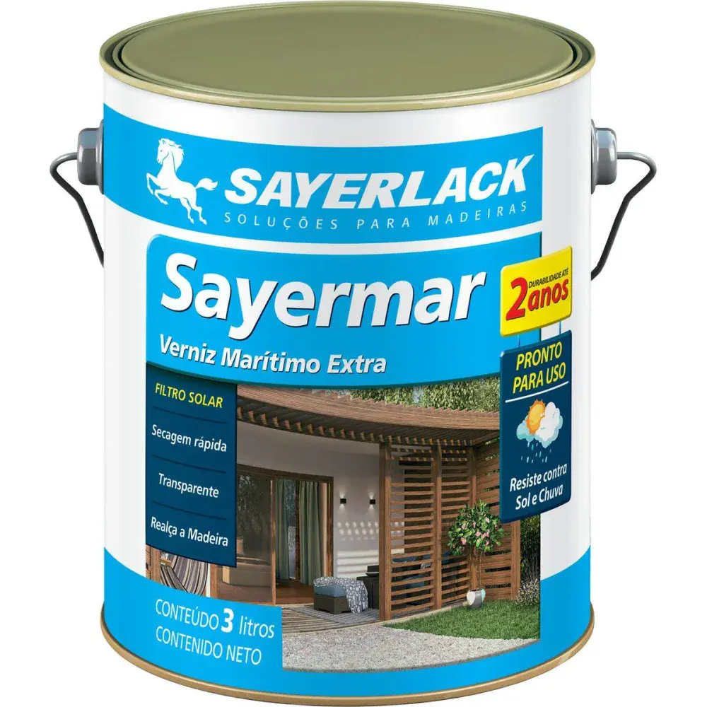 Verniz marítimo extra sayermar transparente brilhante 3L da Sayerlack