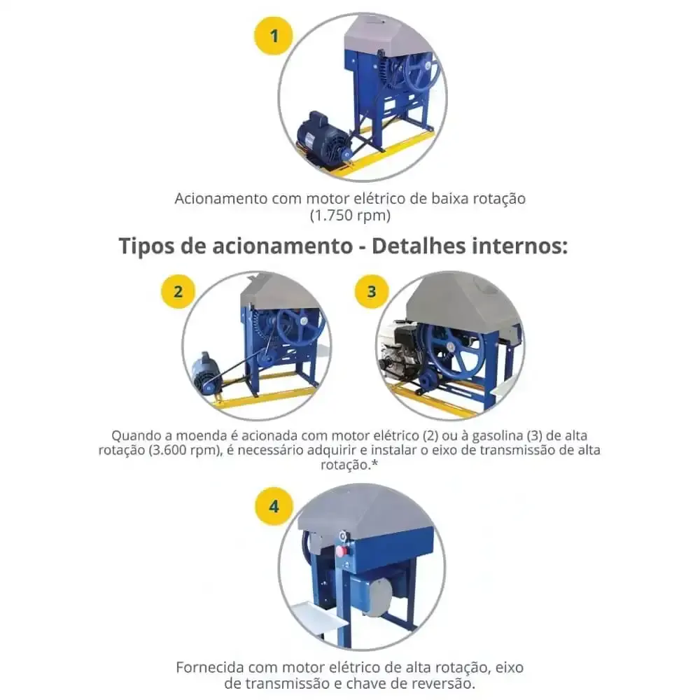 Engenho moenda para cana rolos de ferro motor 1,5 CV turbo B-722 Maqtron 220 V — fotografia 11