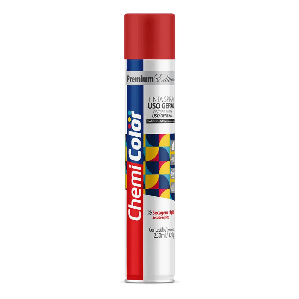 Tinta spray uso geral 250ML/120G vermelho da Chemicolor — fotografia de referência