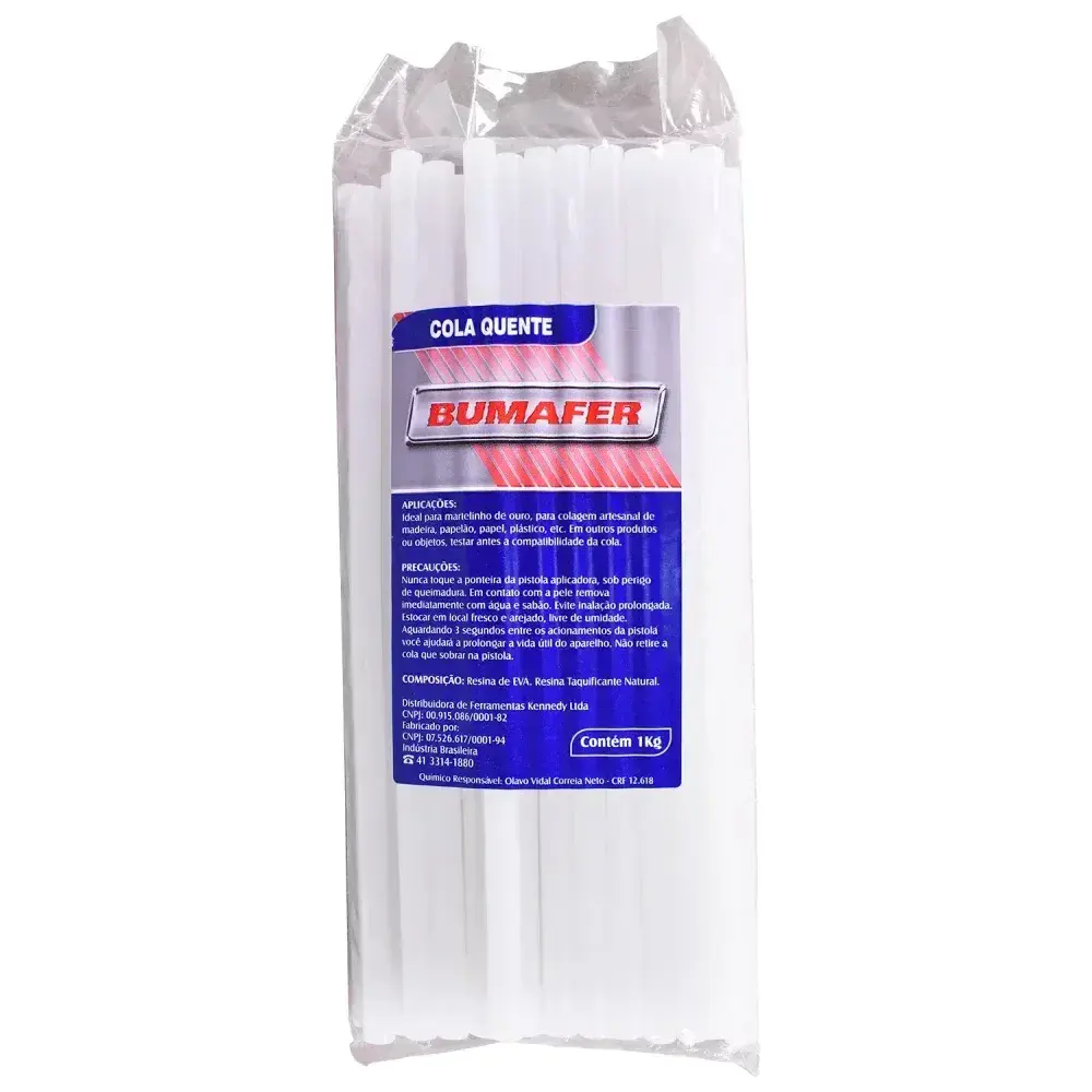 Cola quente bastão transparente 1 kg bmfctrans Bumafer — fotografia 6