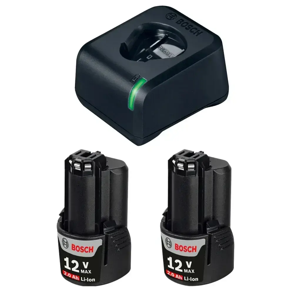 Kit carregador de bateria gal 12V-20 e 2 baterias 12V 2,0AH da Bosch — fotografia 6