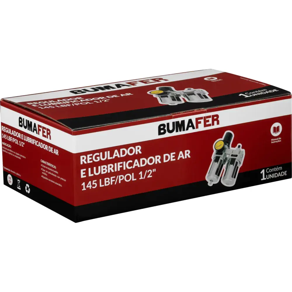 Regulador e lubrificador de ar 145 lbf/pol 1/2 Bumafer — fotografia 12
