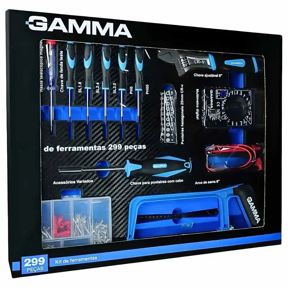 Kit de ferramentas manuais com 299 peças G19565AC Gamma — fotografia de referência