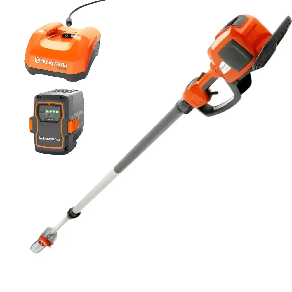 Podador de galhos telescópico 36V 530IPT5 com bateria 10AH e carregador rápido Husqvarna — fotografia de referência
