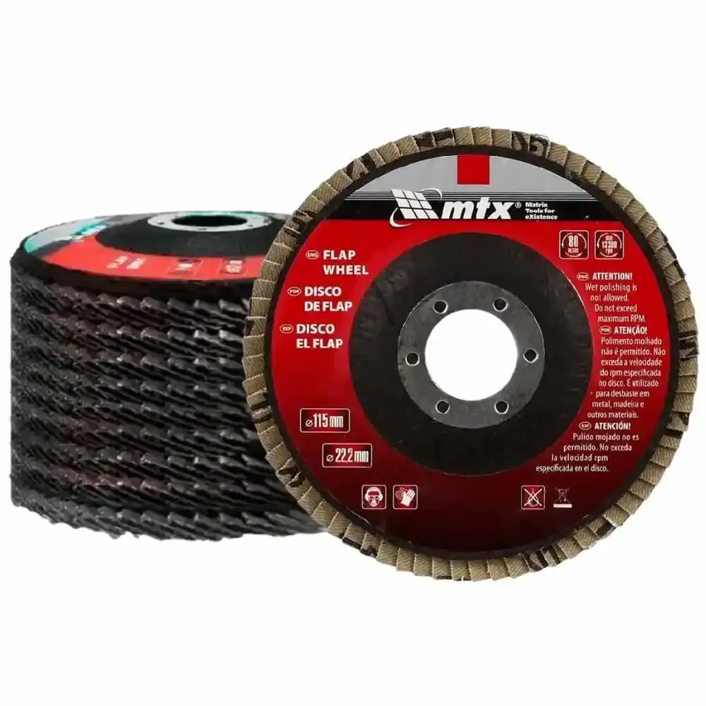 Disco de lixa flap 4,1/2 POL grana 80 kit com 50 unidades MTX — fotografia de referência