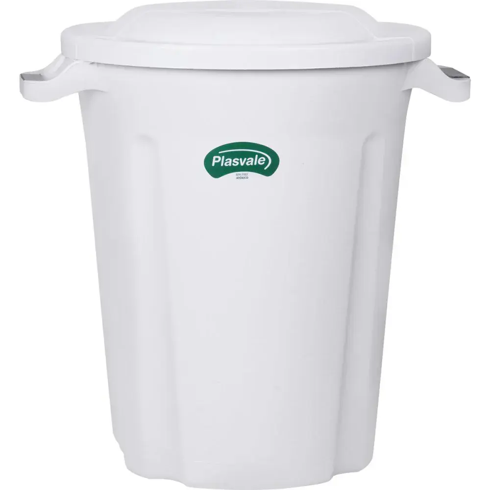 Lixeira 35 litros branca Plasvale