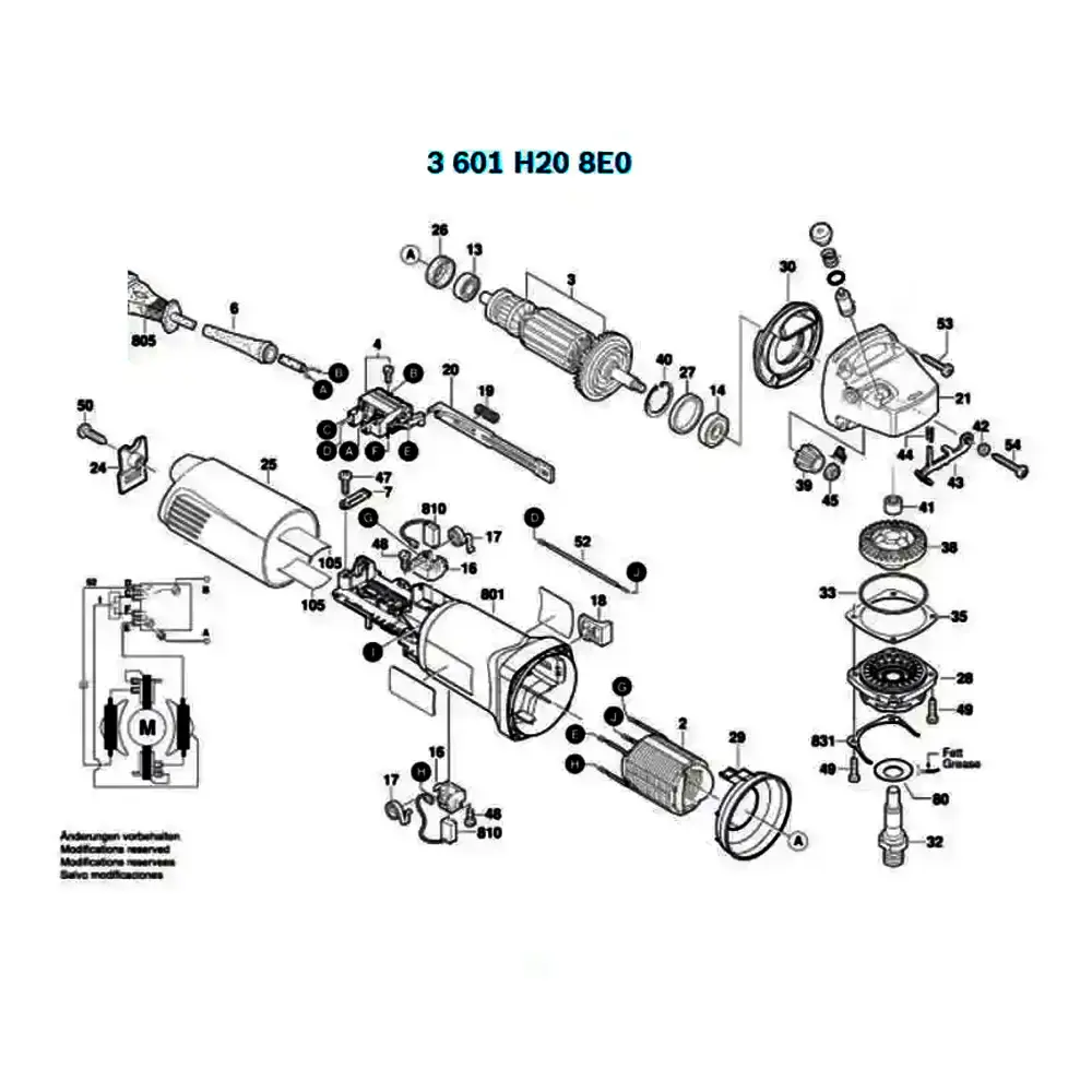 Induzido para esmerilhadeira GWS 8-115 Bosch 220 V — fotografia 5