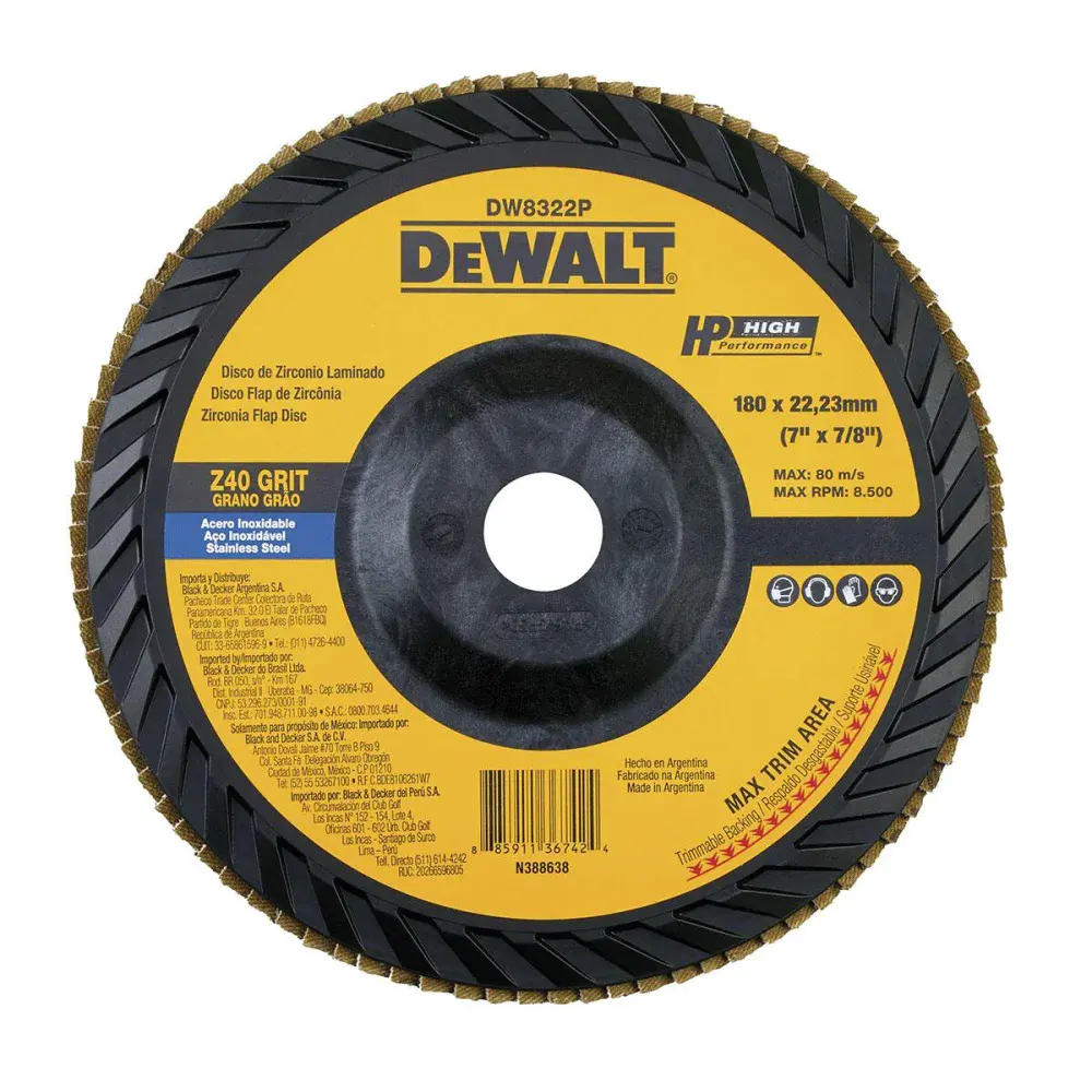 Dico flap reto em plástico G40 7”X7/8” Dewalt — fotografia de referência