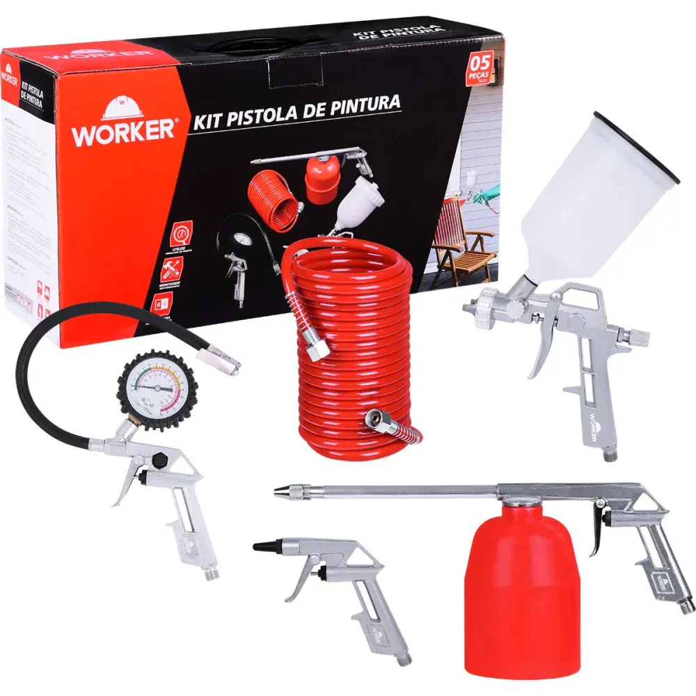 Kit pistola de pintura 5 peças Worker — fotografia de referência