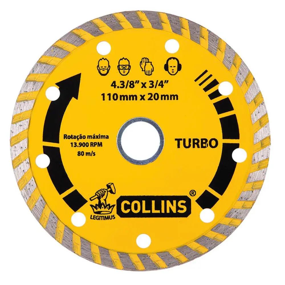 Disco diamantado turbo alta durabilidade 110MMX20MM Collins