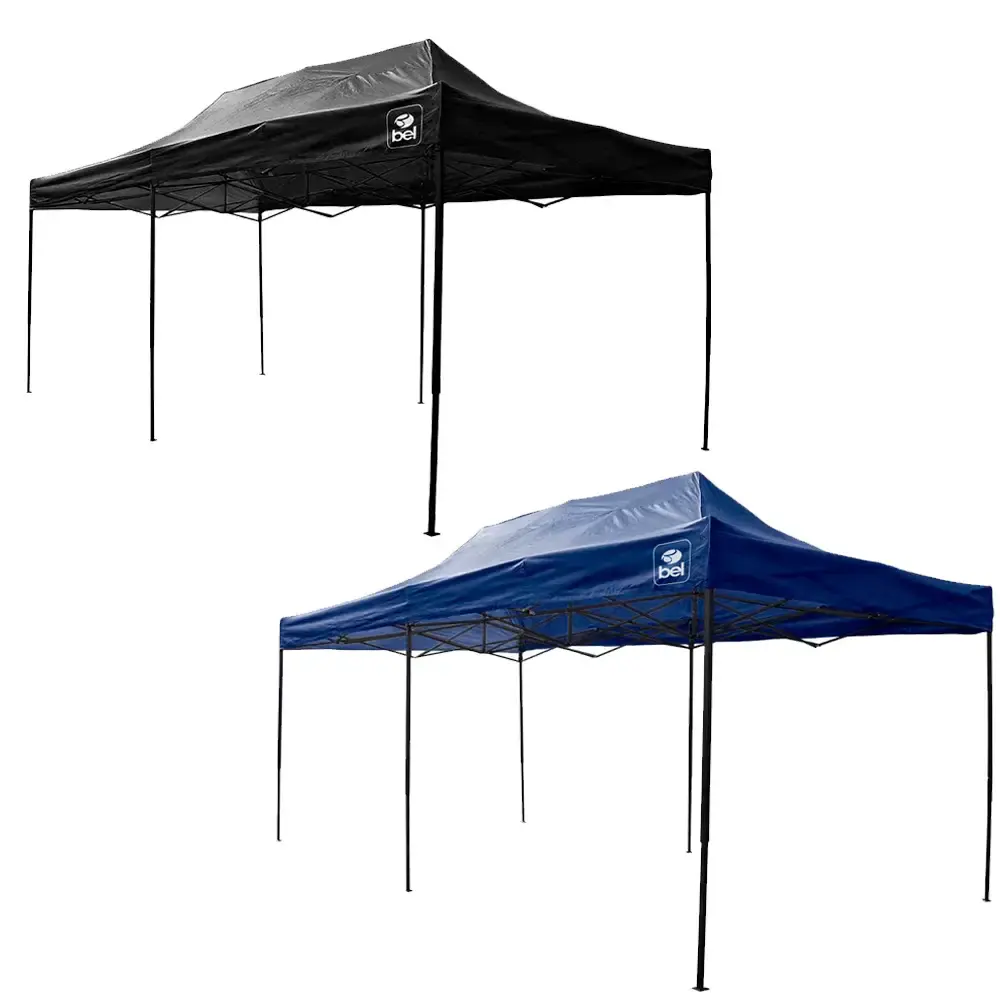 Tenda gazebo 3 x 6 metros em aço dobrável várias cores BEL Azul Belfix — fotografia 4