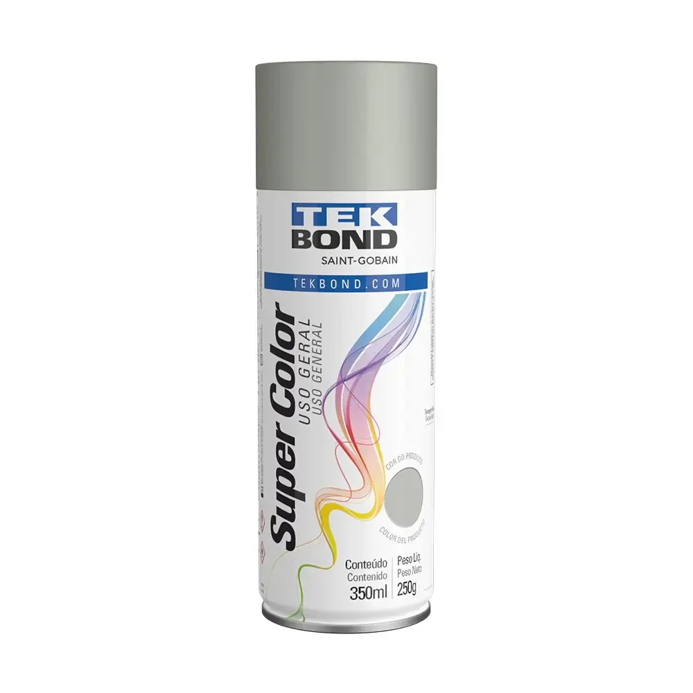 Tinta spray super color alumínio uso geral 350ML 23031006900 Tekbond — fotografia de referência