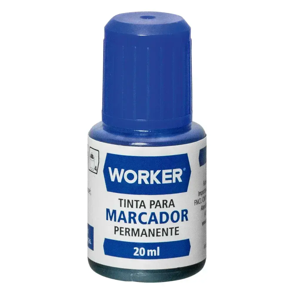 Tinta marcador permanente azul com 20ML da Worker — fotografia 3