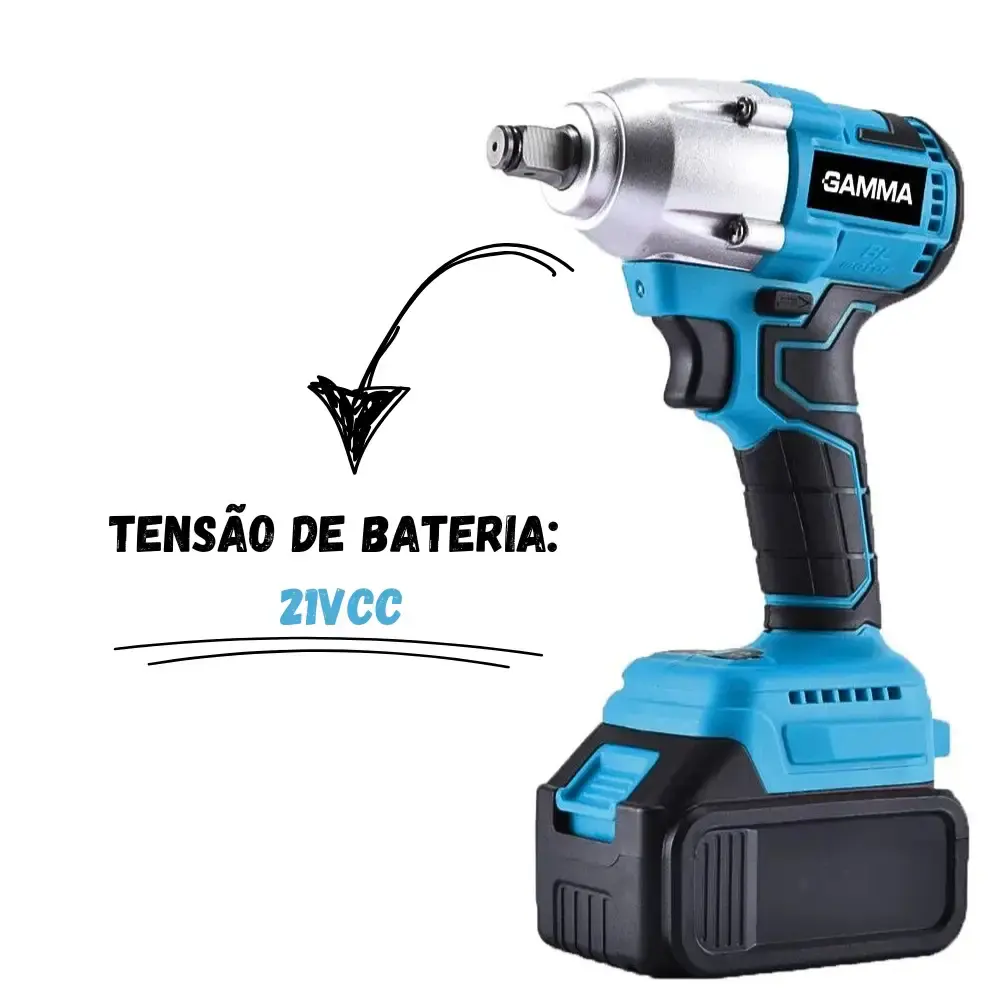 Chave de impacto à bateria 21V 320NM brush bivolt G12202/BR Gamma — fotografia 6