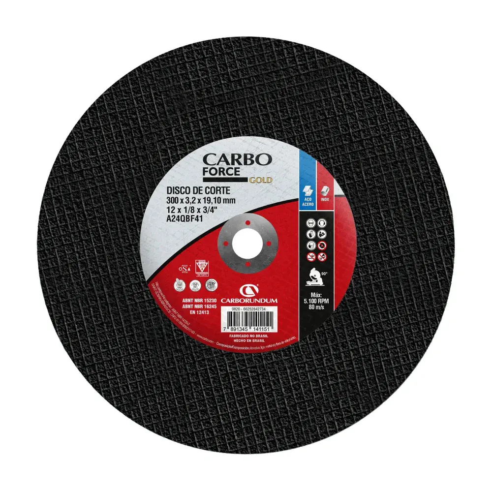 Disco de corte T41 300X3,2X19,10MM force gold carborudum Carborundum