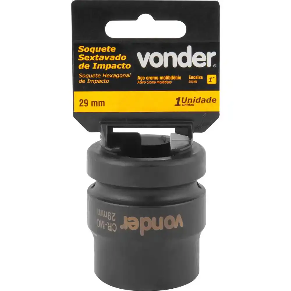 Soquete Sextavado Impacto Encaixe 1 polegada 29MM Cromado VONDER — fotografia 2