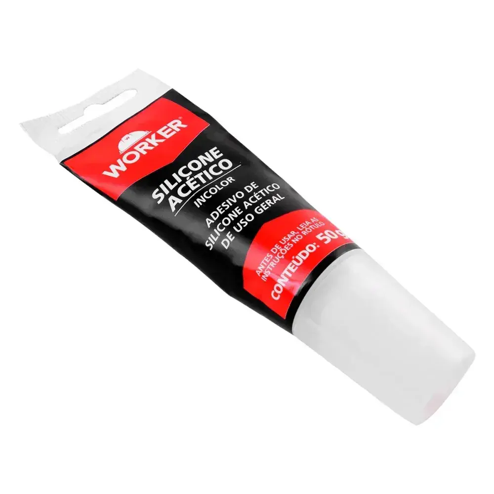 Adesivo de silicone acético incolor para uso geral 50G Worker — fotografia 7