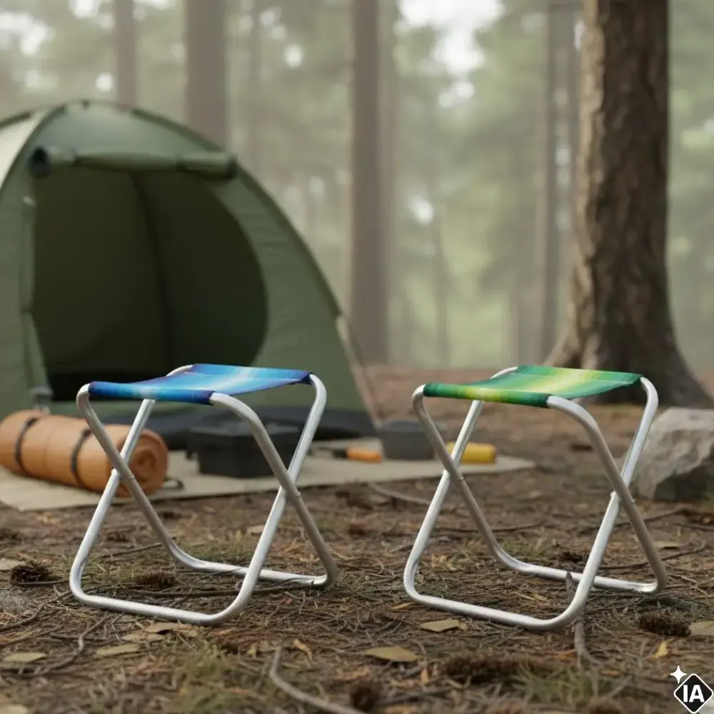 Banqueta Alumínio Dobrável até 90 KG Praia e Camping MOR Azul — fotografia 6