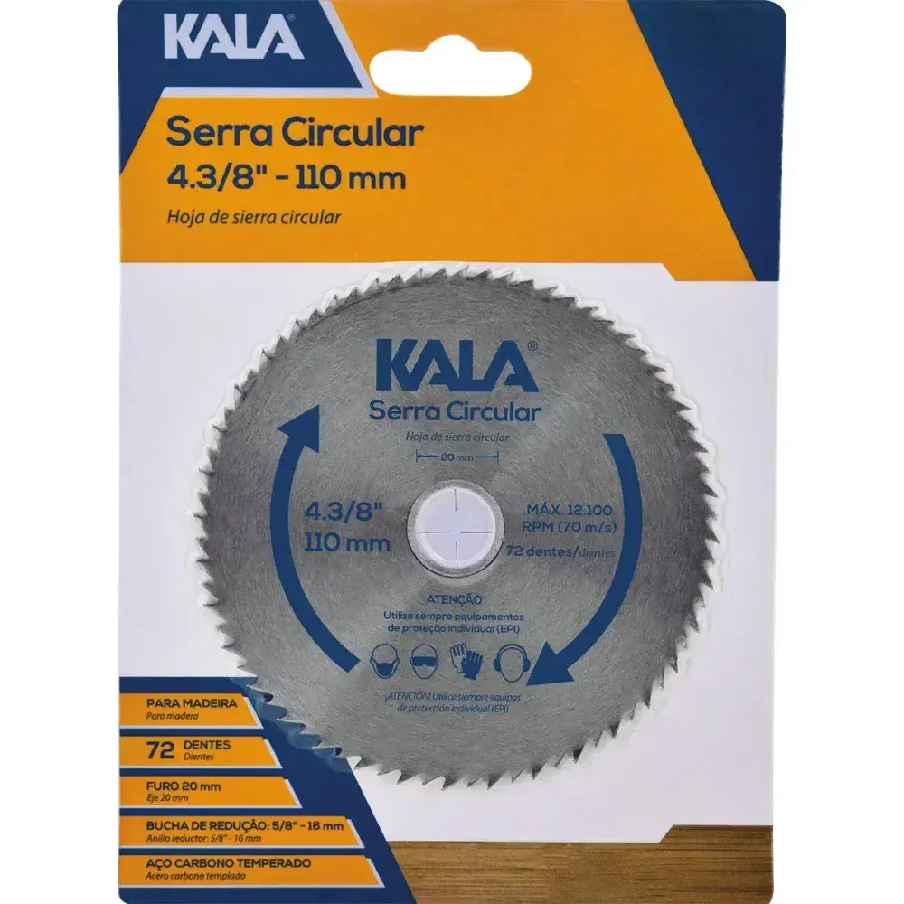 Serra circular para madeira 110MM x 20MM com 72 dentes Kala — fotografia 4