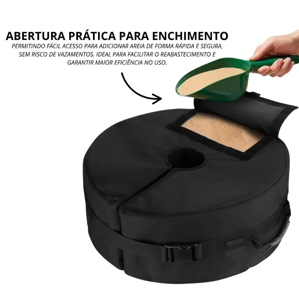 Ombrellone suspenso 3 metros com base bolsa redonda para areia 30 KG ImportWay Bordô — fotografia 7