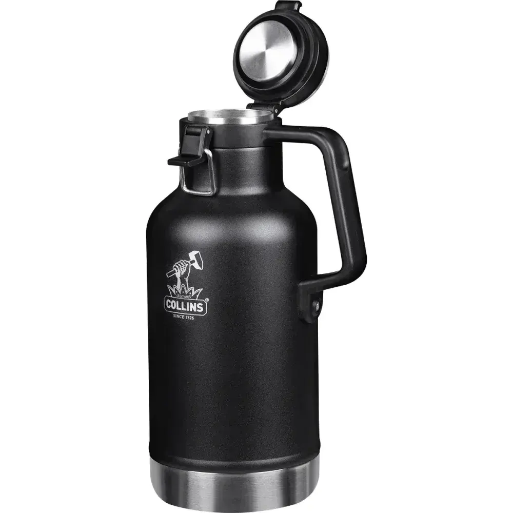 Growler térmico em aço inoxidável preto 1,9L Collins — fotografia 9