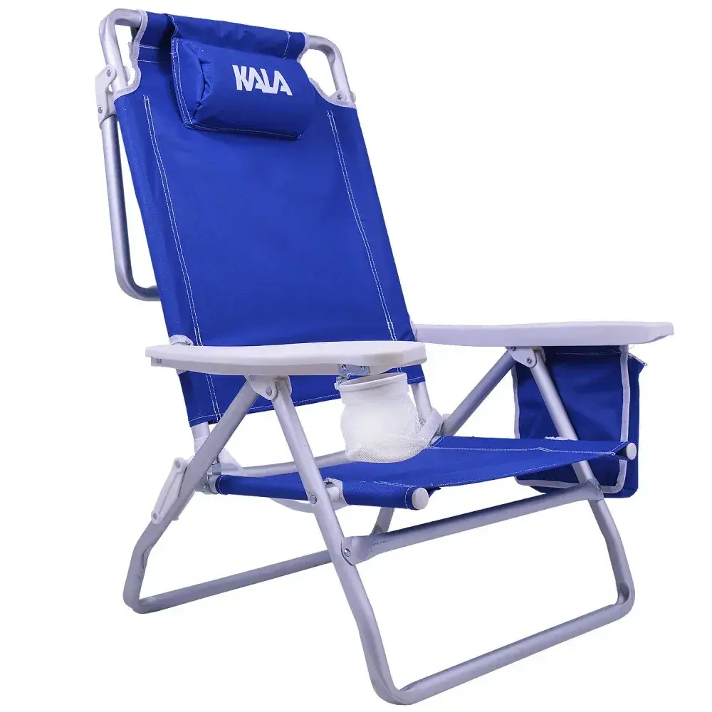 Cadeira de praia reclinável com bolsa térmica azul Kala — fotografia 7