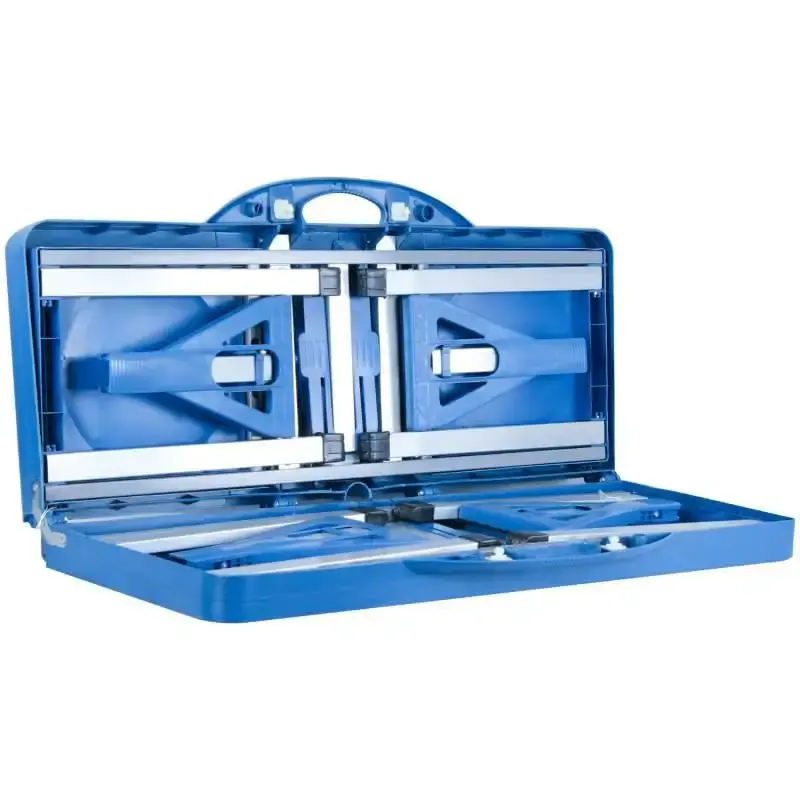 Mesa de camping dobrável de alumínio com 4 banquetas vira maleta ImportWay — fotografia 3