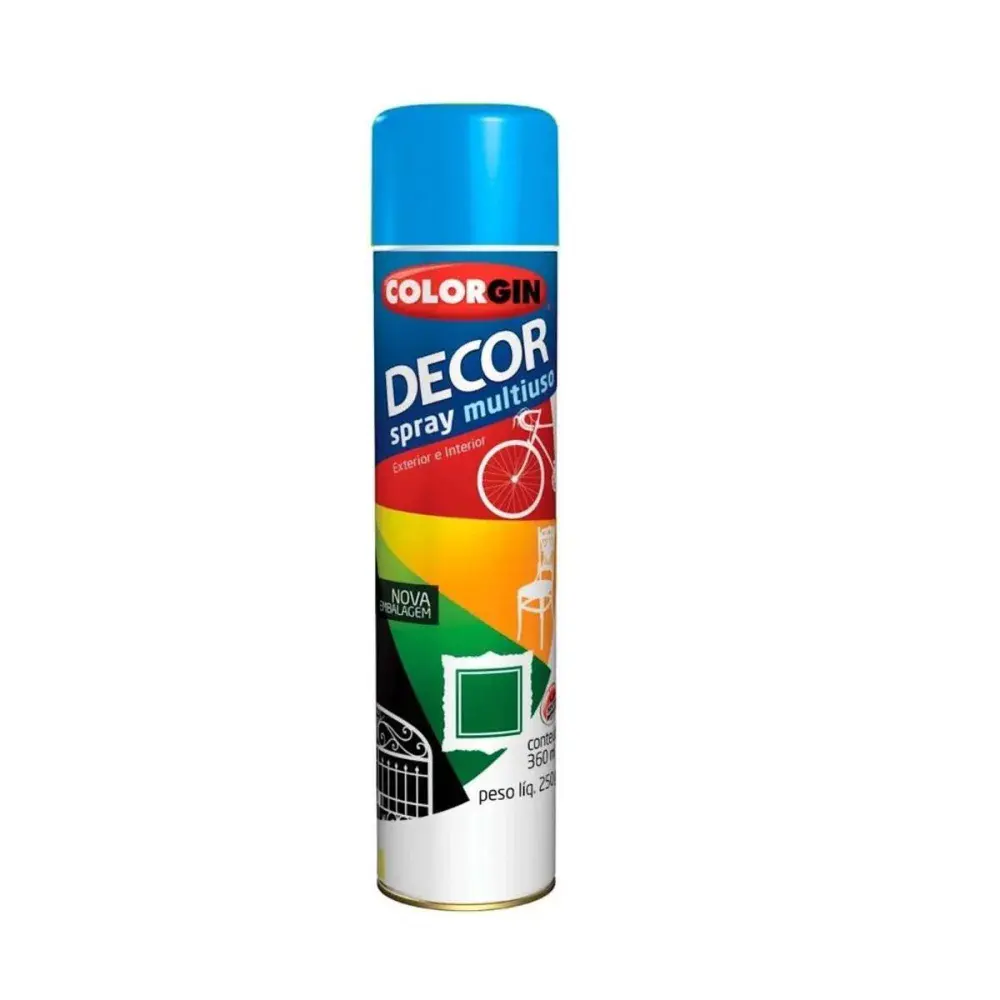 Tinta spray decor azul médio Colorgin