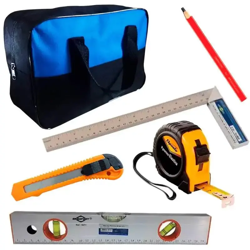 Kit de ferramentas para pedreiro 6 peças com bolsa multimarcas — fotografia de referência