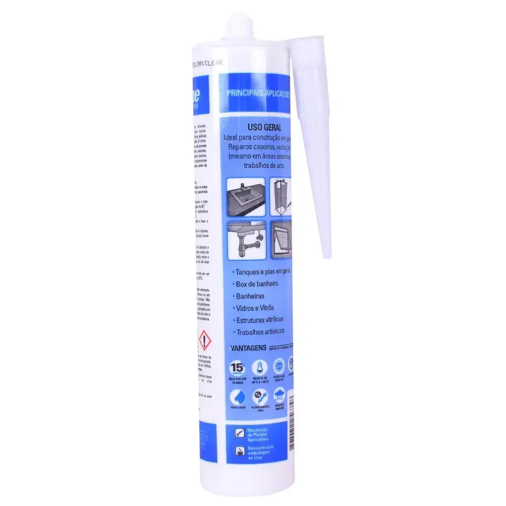 Silicone neutro transparente 280G Tekbond — fotografia 8