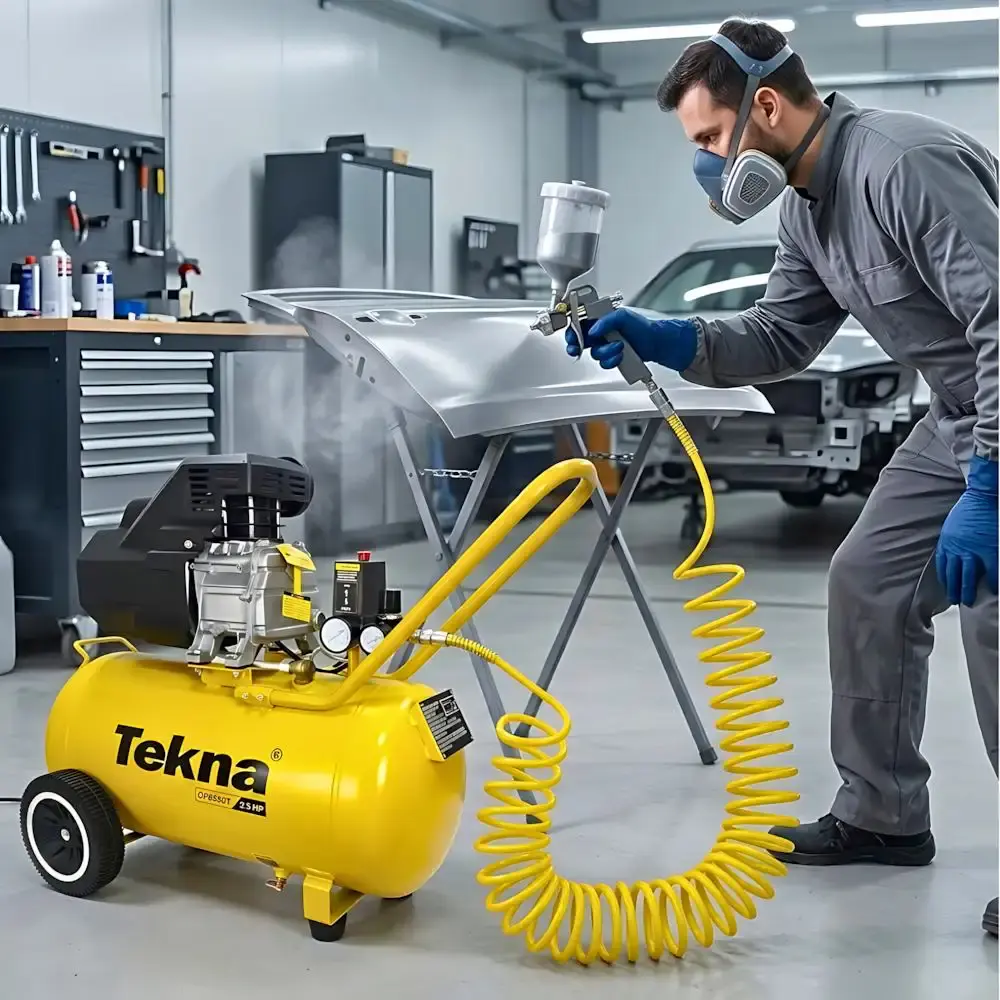 Compressor de ar 2,5HP 8 pés 43 litros lubrificado CP8550T com kit Tekna 220 V — fotografia 2
