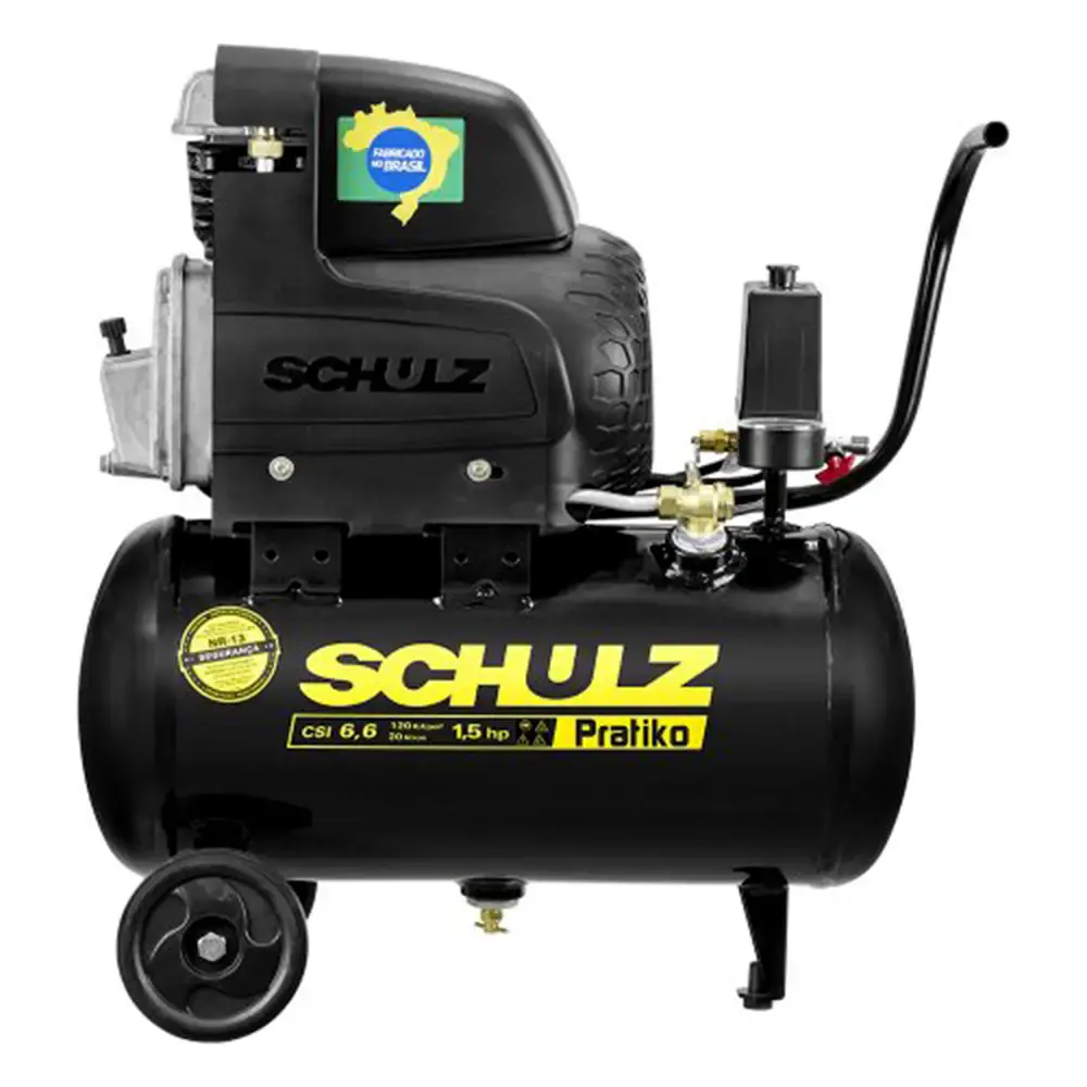 Compressor de ar 1,5 HP 6,6 pés 20 litros pratiko CSI 6,6/20 Schulz 220 V — fotografia 2