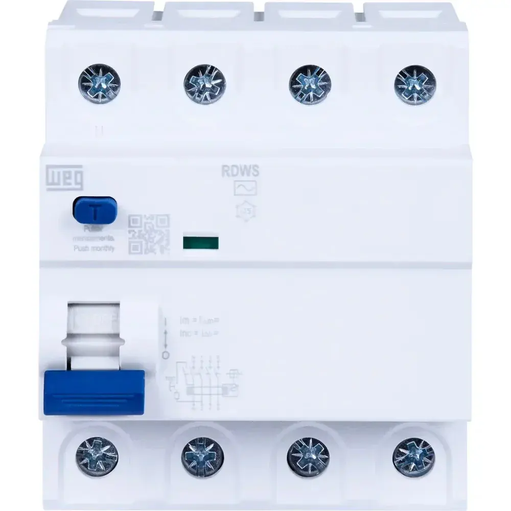 Interruptor diferencial residual 100A 4 polos 30MA rdw WEG — fotografia 6