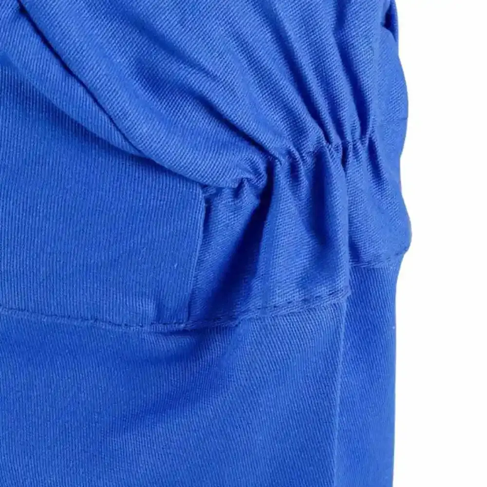 Touca soldador brim azul com elástico e velcro CA 49731 5 unidades Evald — fotografia 3