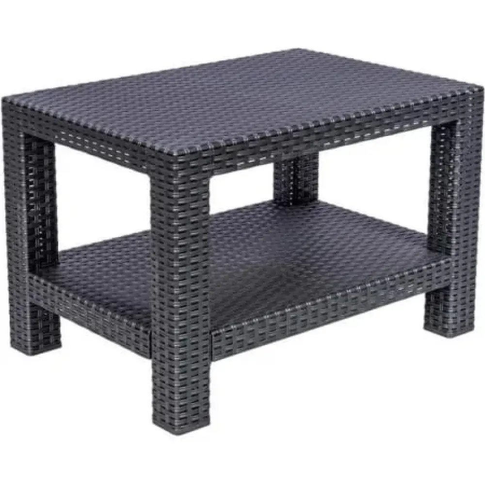 Conjunto mesa e sofá de rattan com 2 poltronas chumbo Aquaplas — fotografia 8