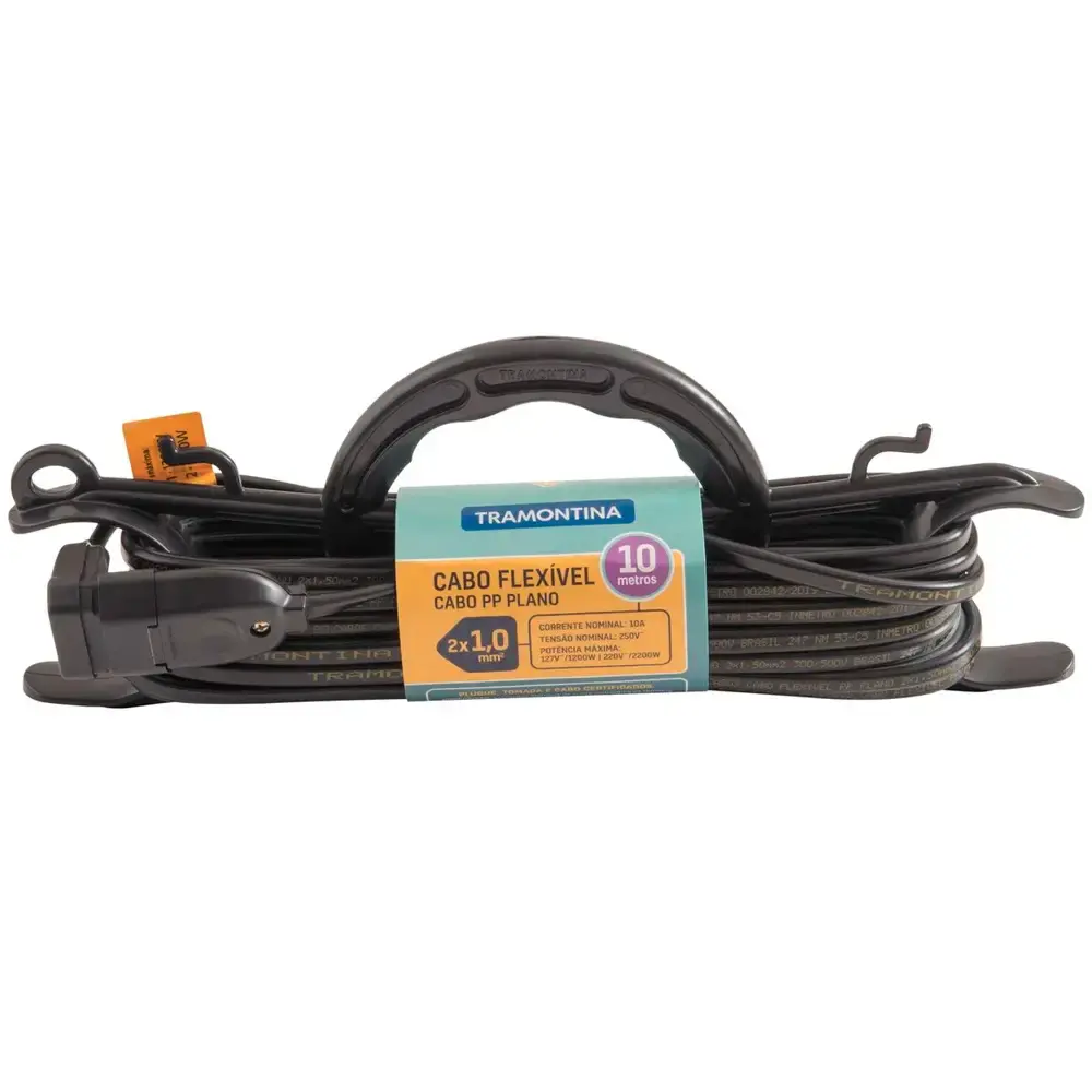 Extensão elétrica 10 metros 1 mm² cabide Tramontina — fotografia de referência